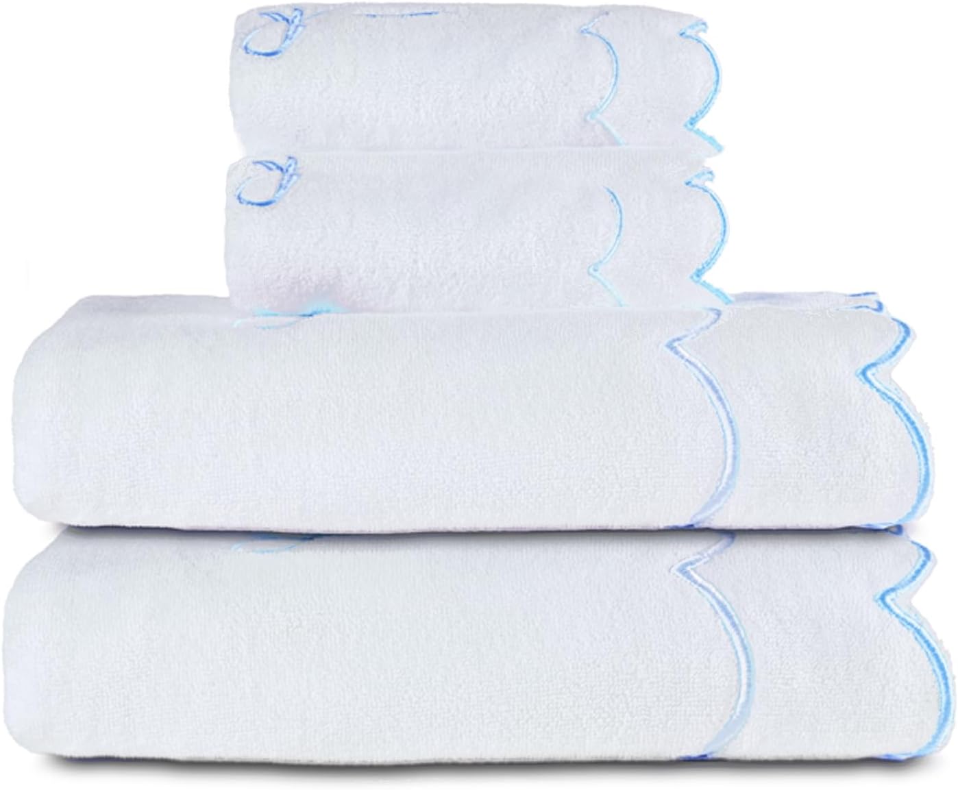Cute Blue Coquette Bow Bath Towels Set for Stylish Bathrooms