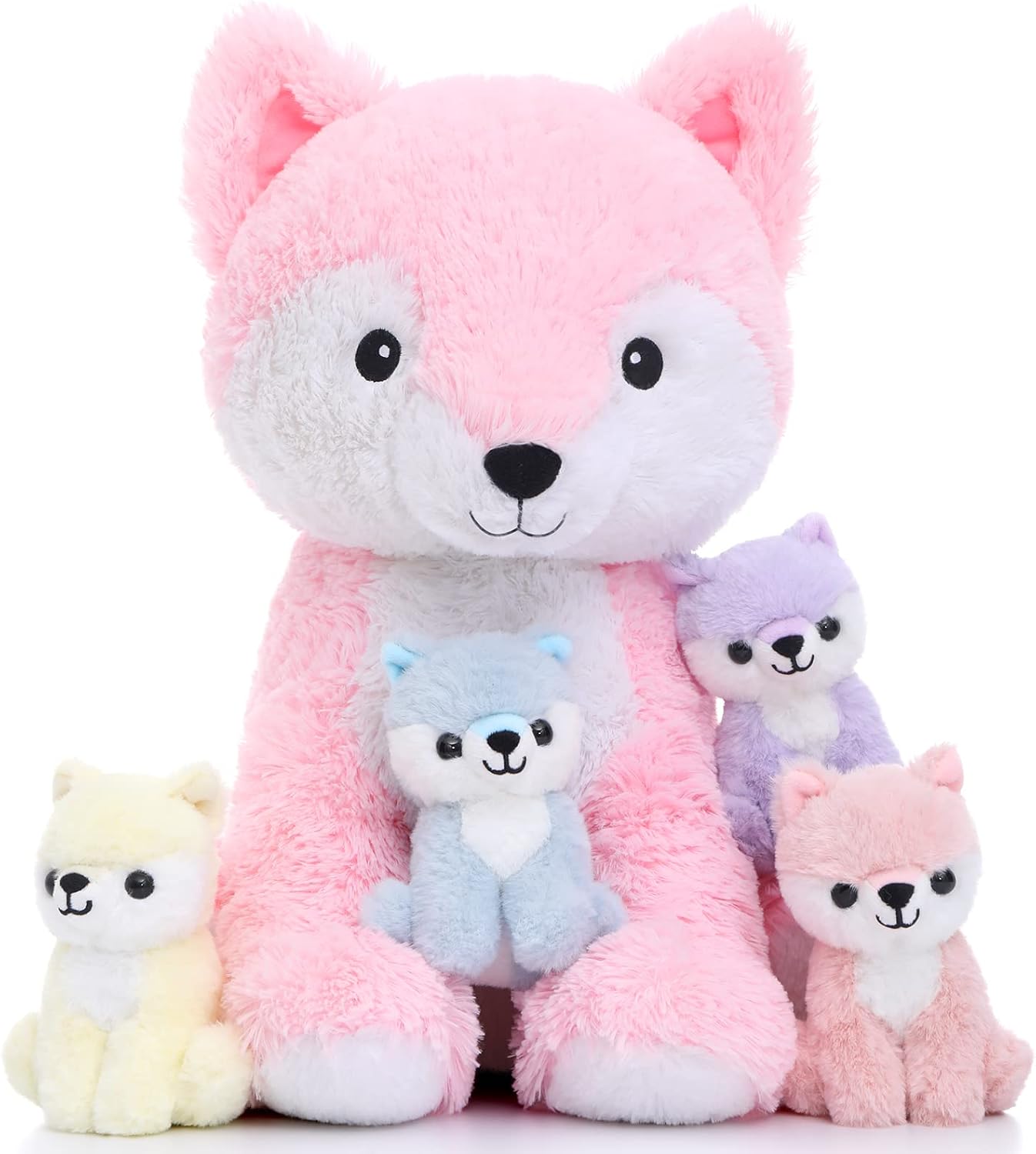 Muiteiur 5 Piece Fox Stuffed Animal Set for Kids' Imagination