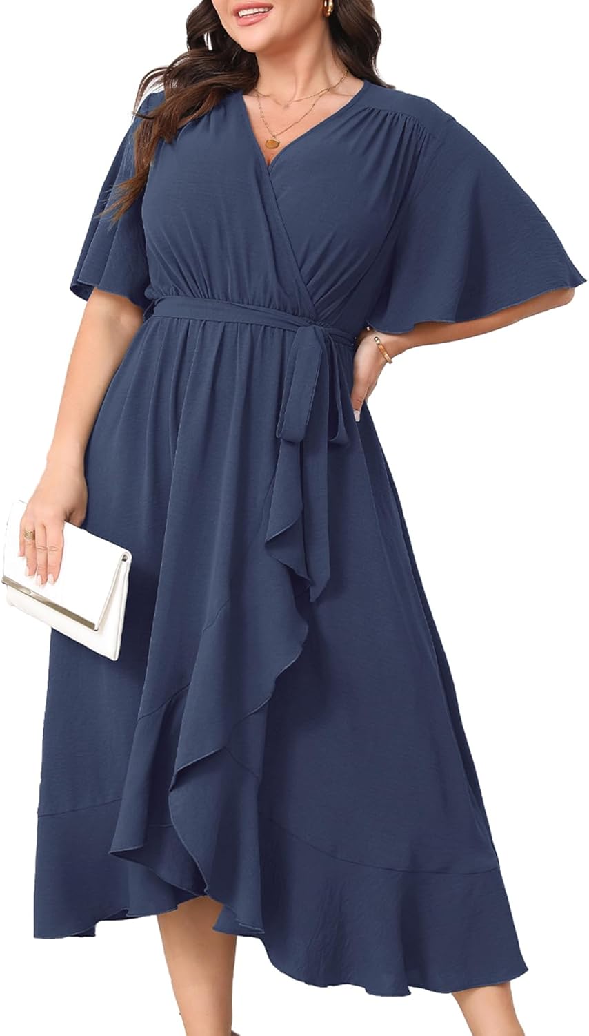 Plus Size Formal Wedding Guest Cocktail Dresses for Curvy Women