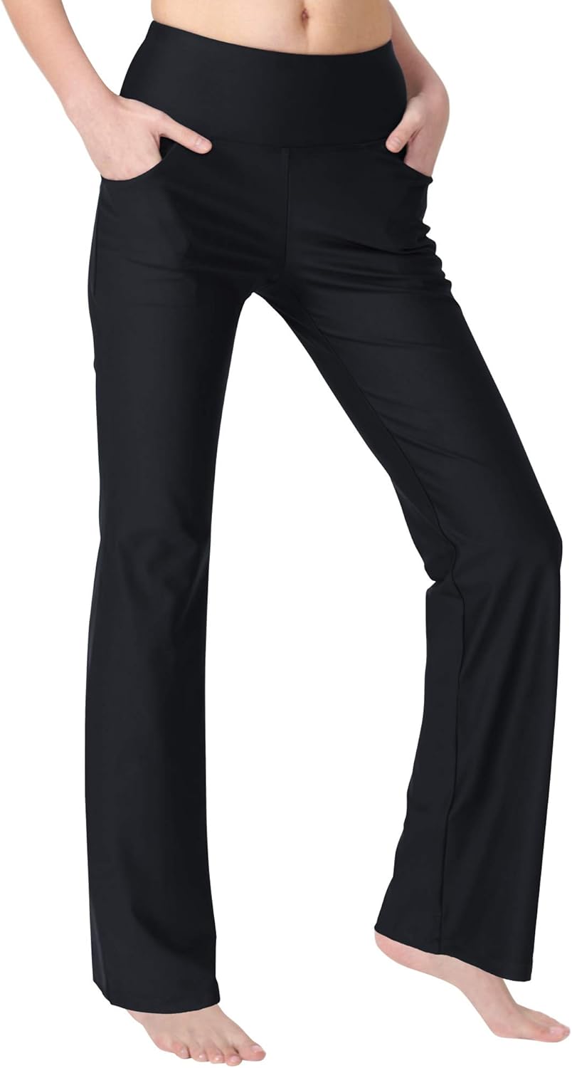 Zeronic High Waisted Bootcut Yoga Pants - Tummy Control & Pockets