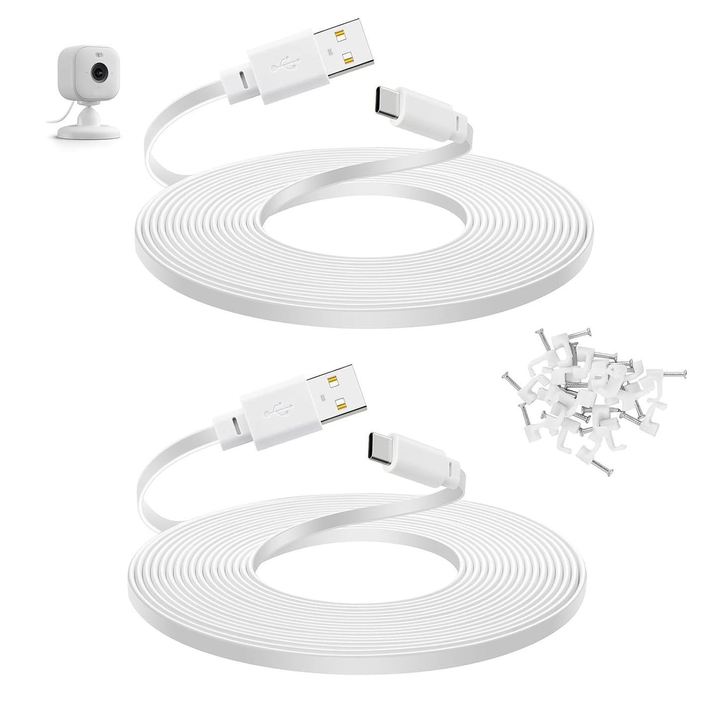Smays 2-Pack 30ft USB C Extension for Blink Cameras