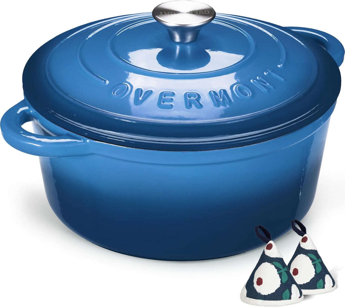 Overmont Enameled Cast Iron Dutch Oven - 7QT Heavy-Duty Pot