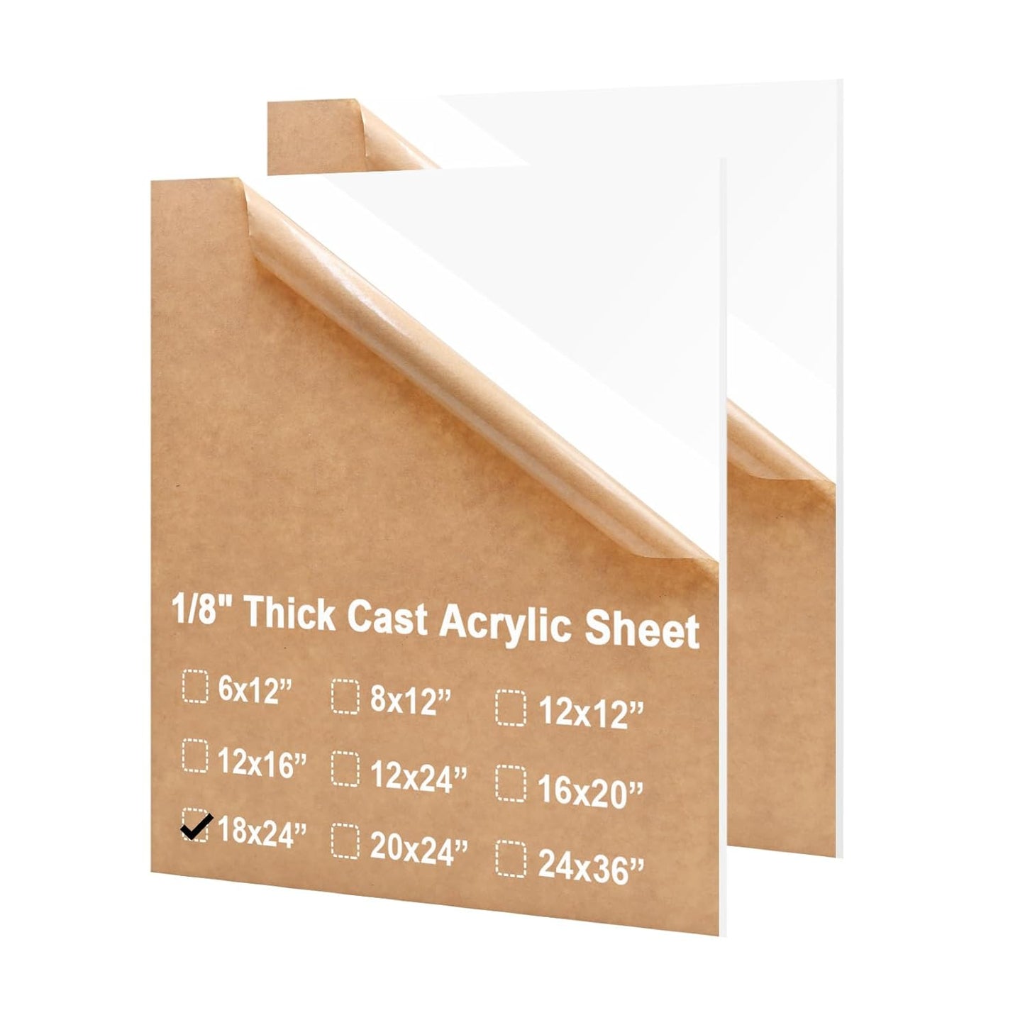 18x24 Plexiglass Sheets for DIY Projects and Crafts - 2 Pack