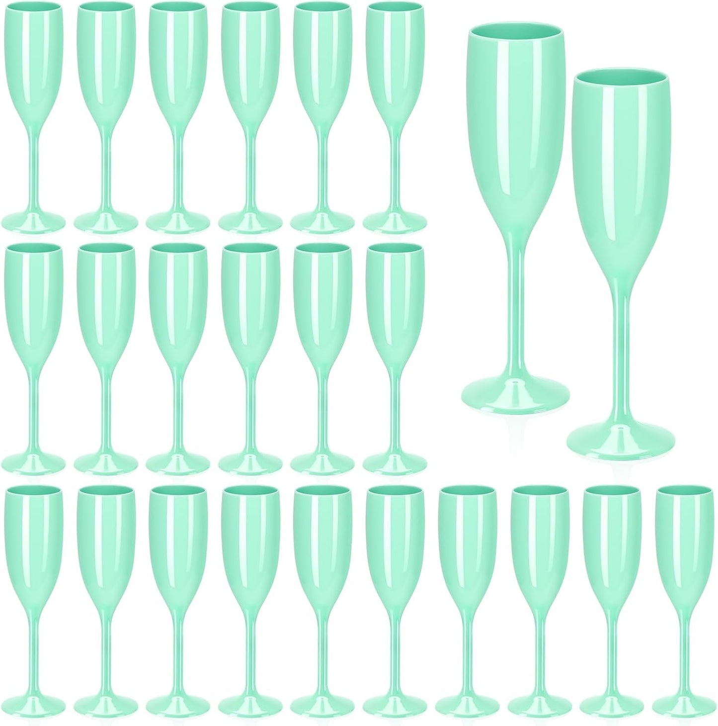 Elegant Mint Green Acrylic Champagne Flutes for Every Occasion
