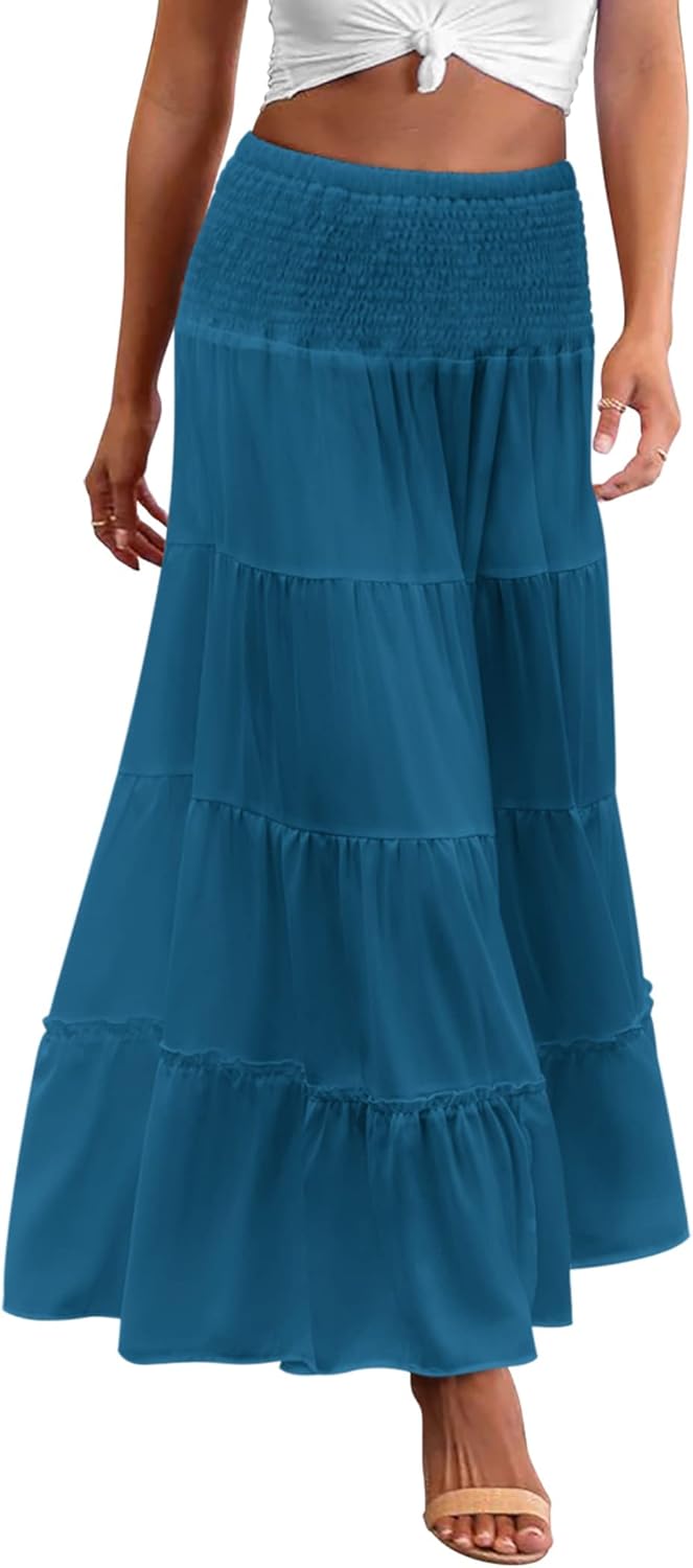 Stylish Long Maxi Skirts for Women - Boho Double Layered Design