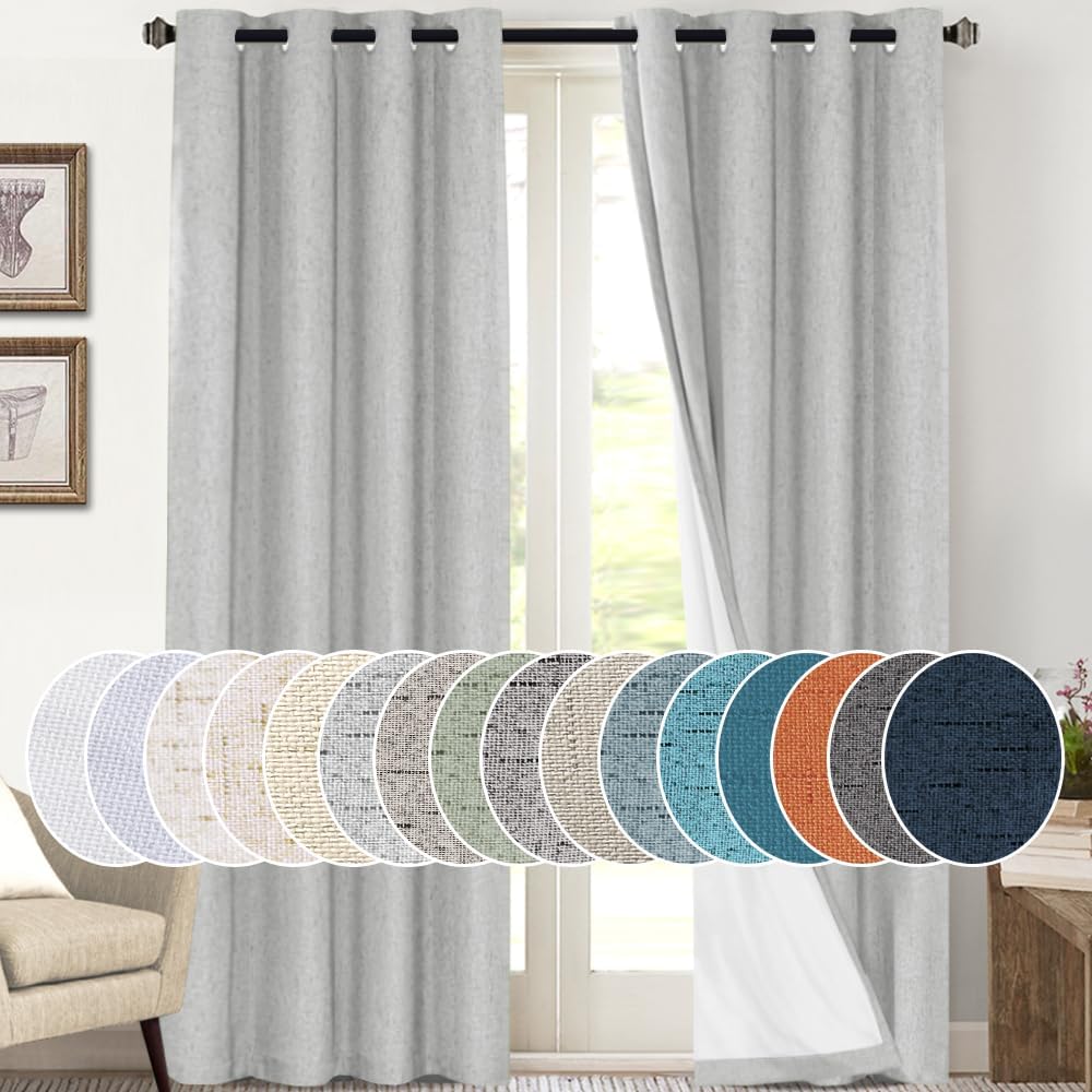 PrinceDeco 100% Blackout Curtains for Vintage Home Decor