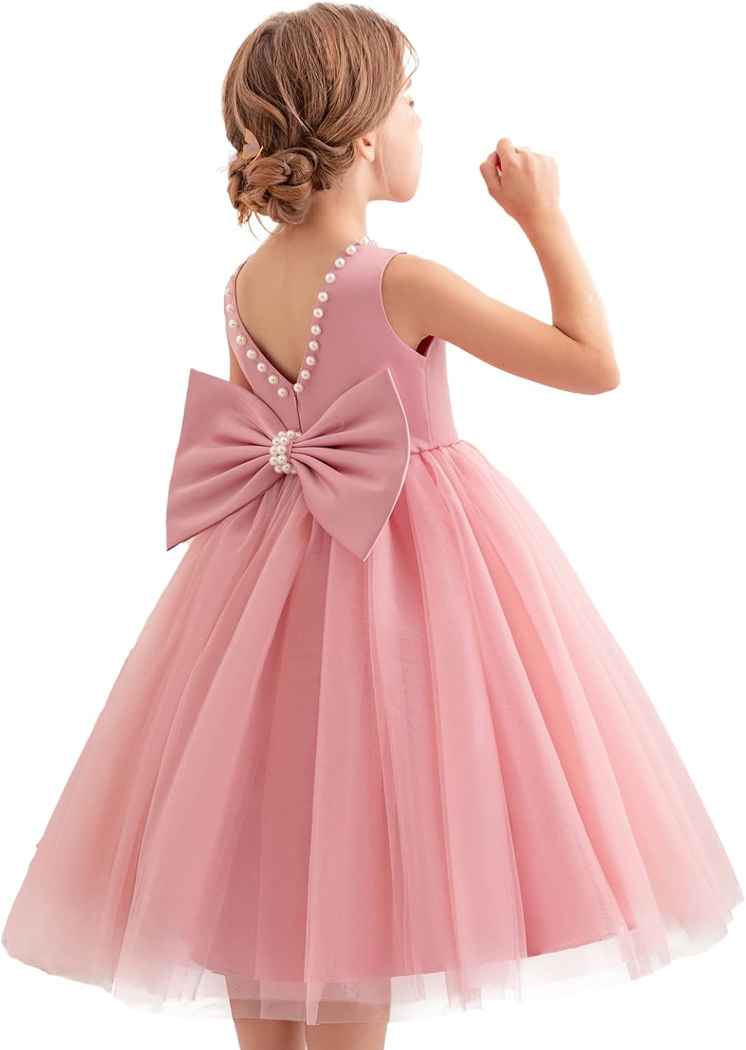 Flower Girl Dress Kids Satin Tulle for Weddings and Parties