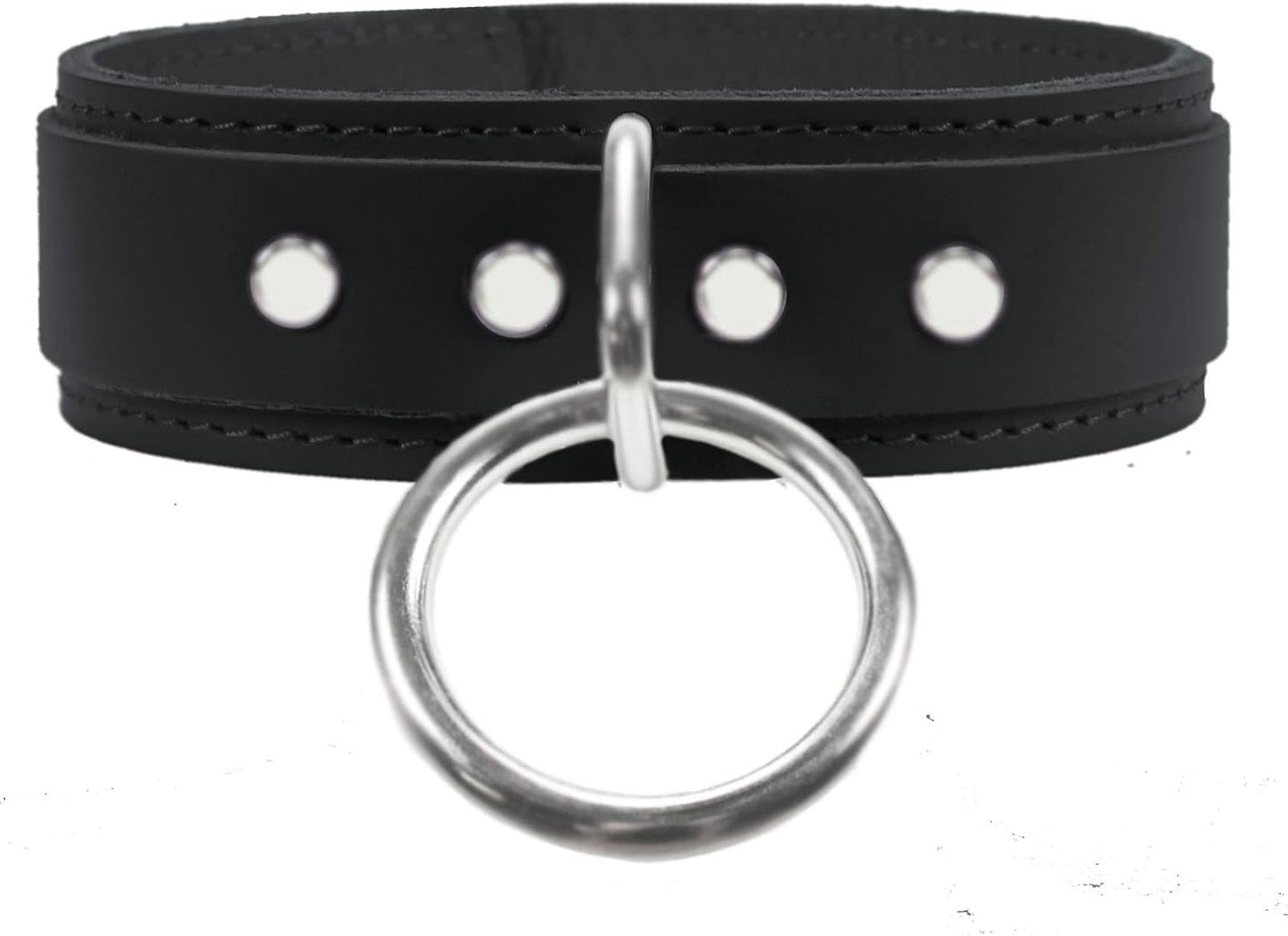 Atlanta V Collar Genuine Cow Hide Leather with O-Ring Design