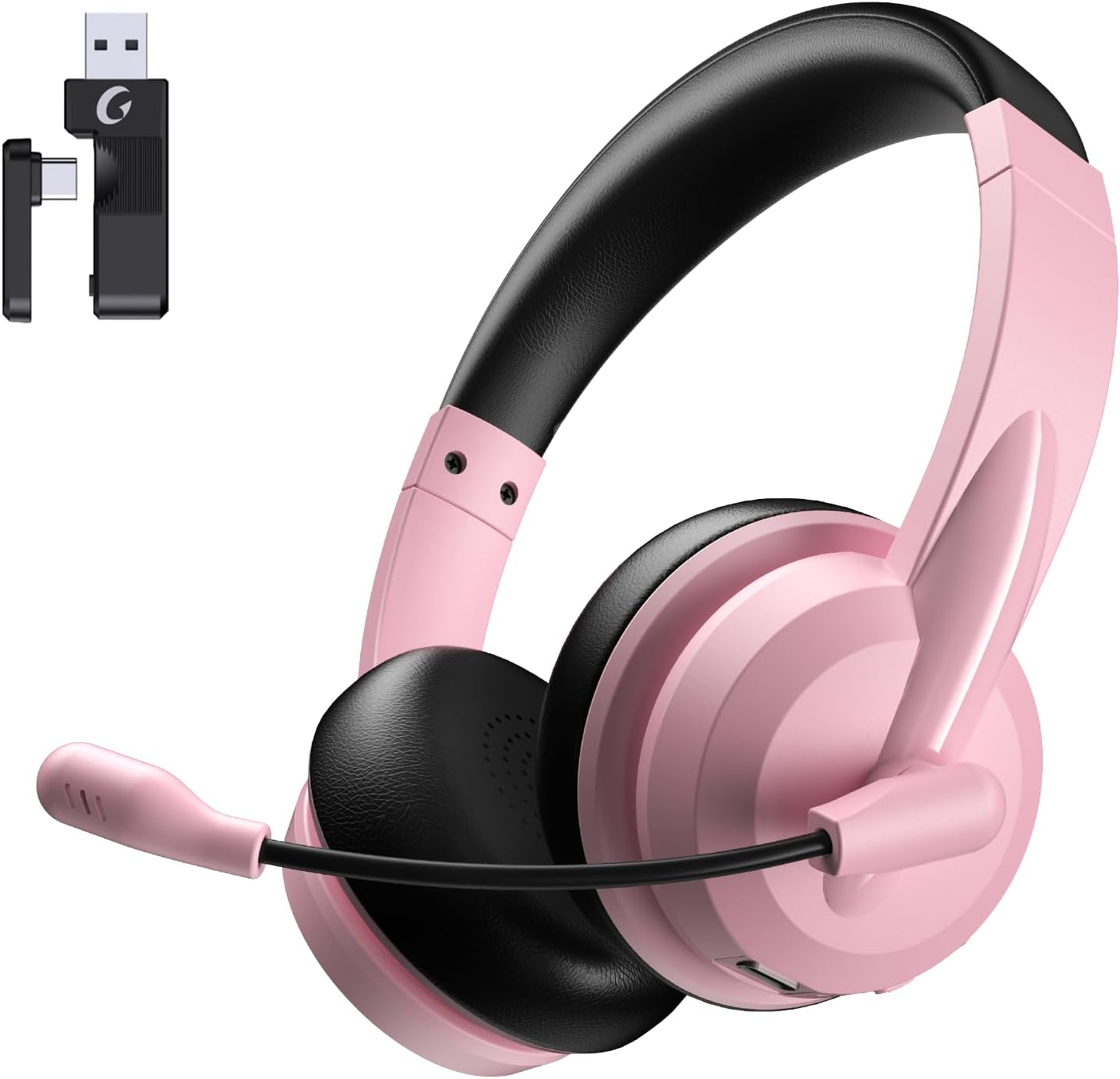 Wireless Headset with Mic for Work - AI Noise Cancelling Tech