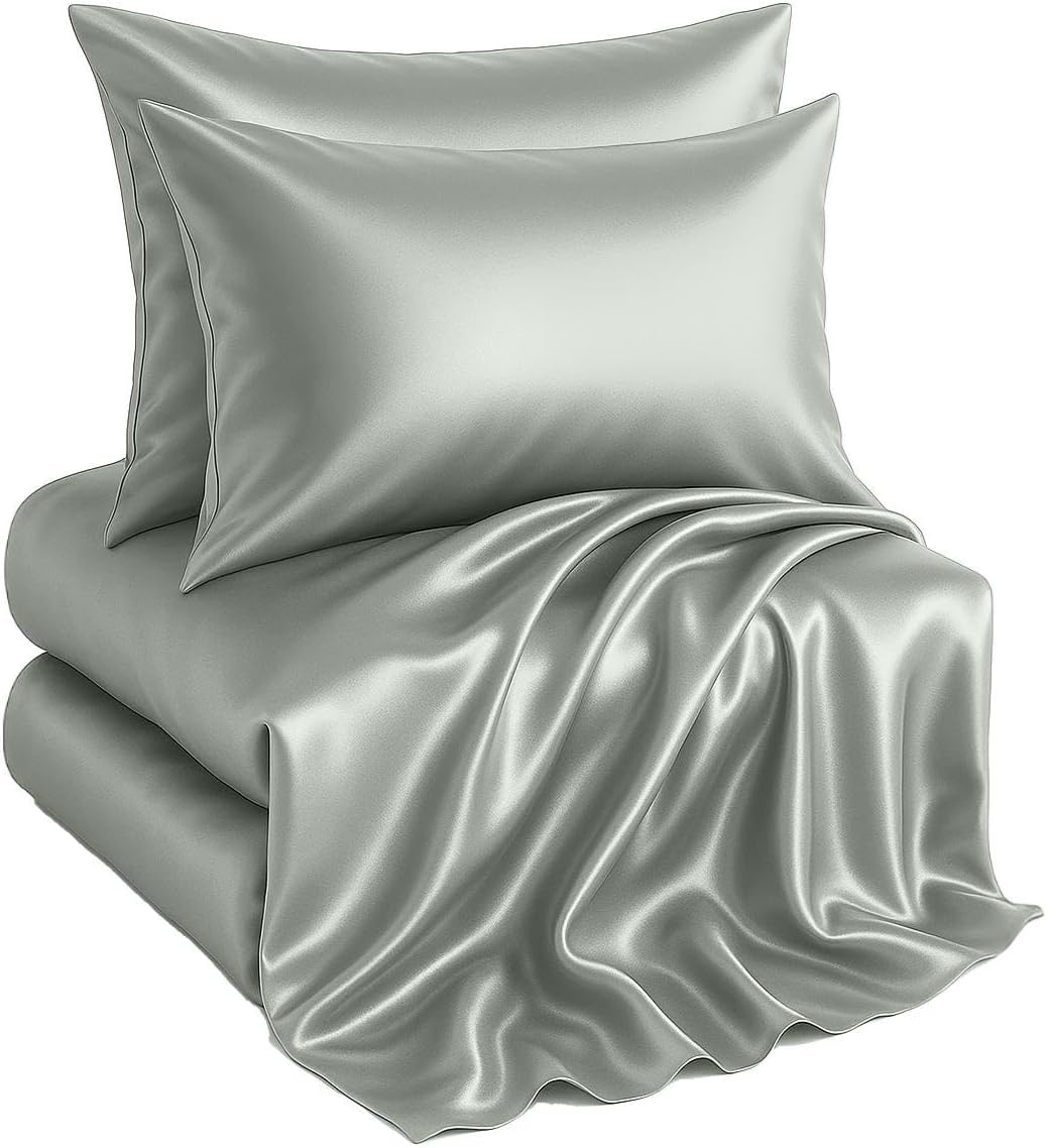 Casa Platino King Size Satin Sheets Set - Luxurious Softness