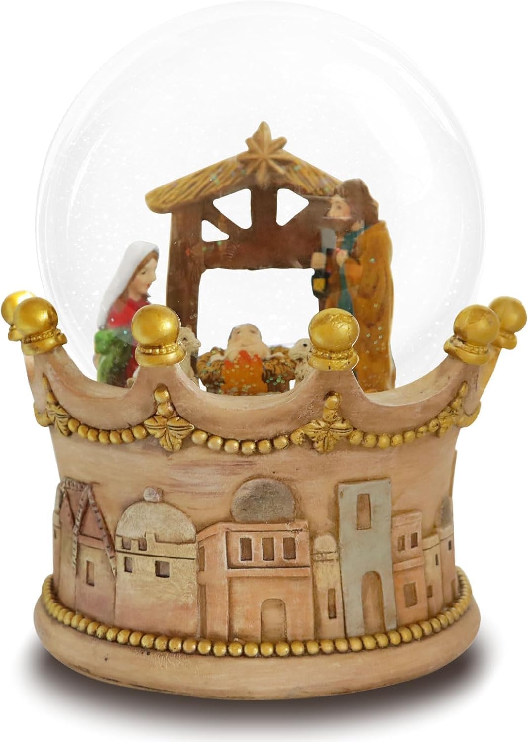 8.25 Inch Height Christmas Snow Globe with LED Light Musical Decor