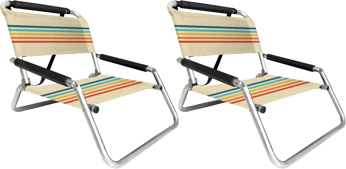 Neso Beach Chairs 2 Pack | Compact & Water-Resistant | Rainbow
