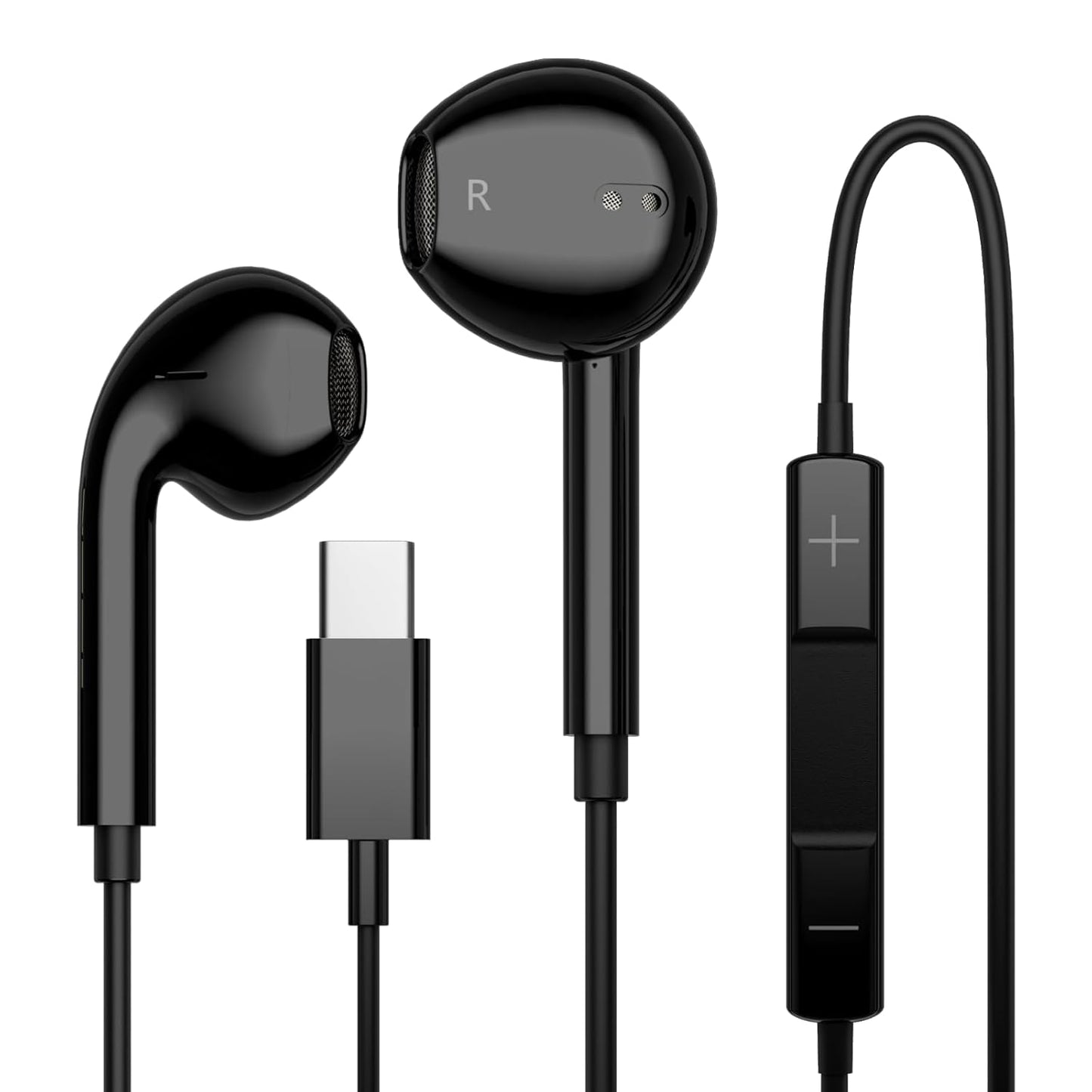 JYCHEYI Black USB C Headphones - Enhanced Audio Control