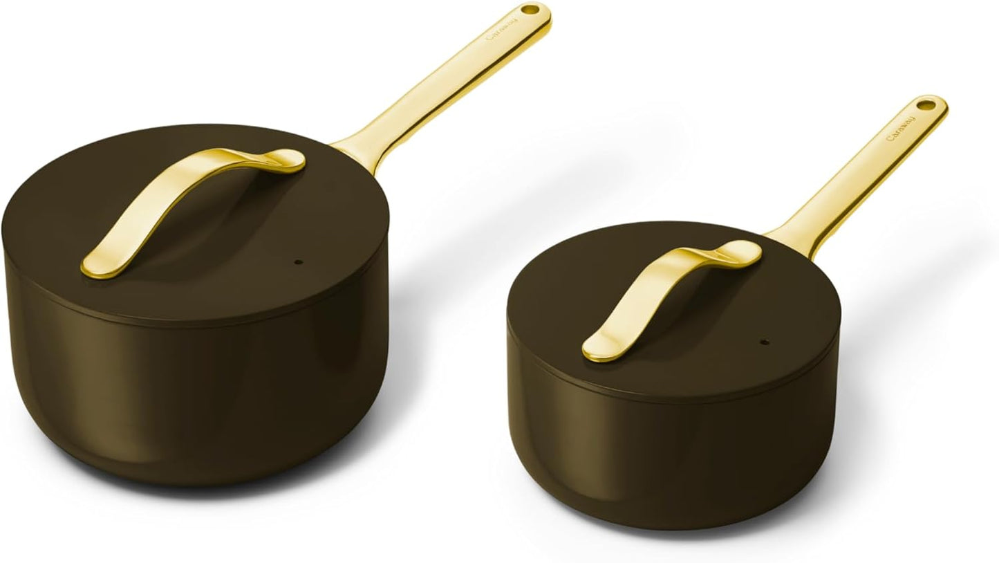 Caraway Nonstick Ceramic Sauce Pans - Safe & Versatile Cookware