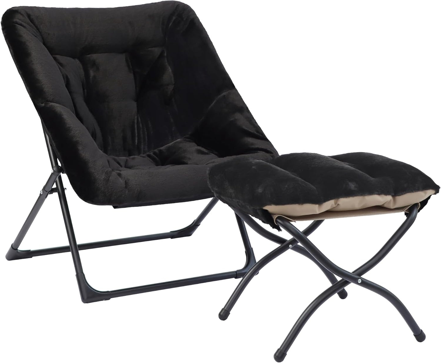 Comfy Saucer Chair for Adults with Ottoman - Cozy Lounge Seat
