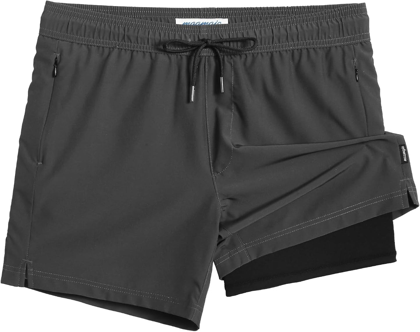 maamgic Mens Swim Trunks with Compression Liner for Comfort