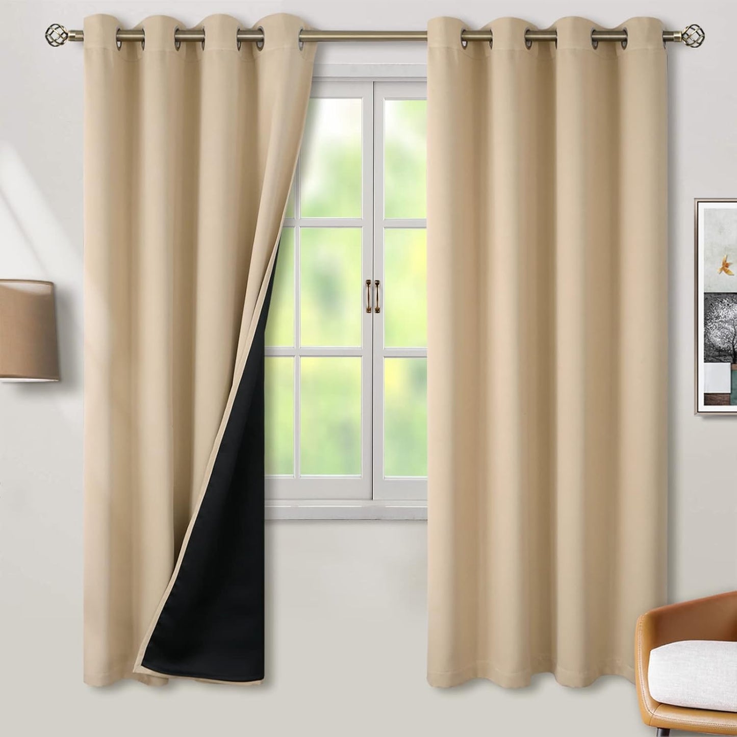 BGment Thermal Insulated Blackout Curtains for Bedroom 55x69