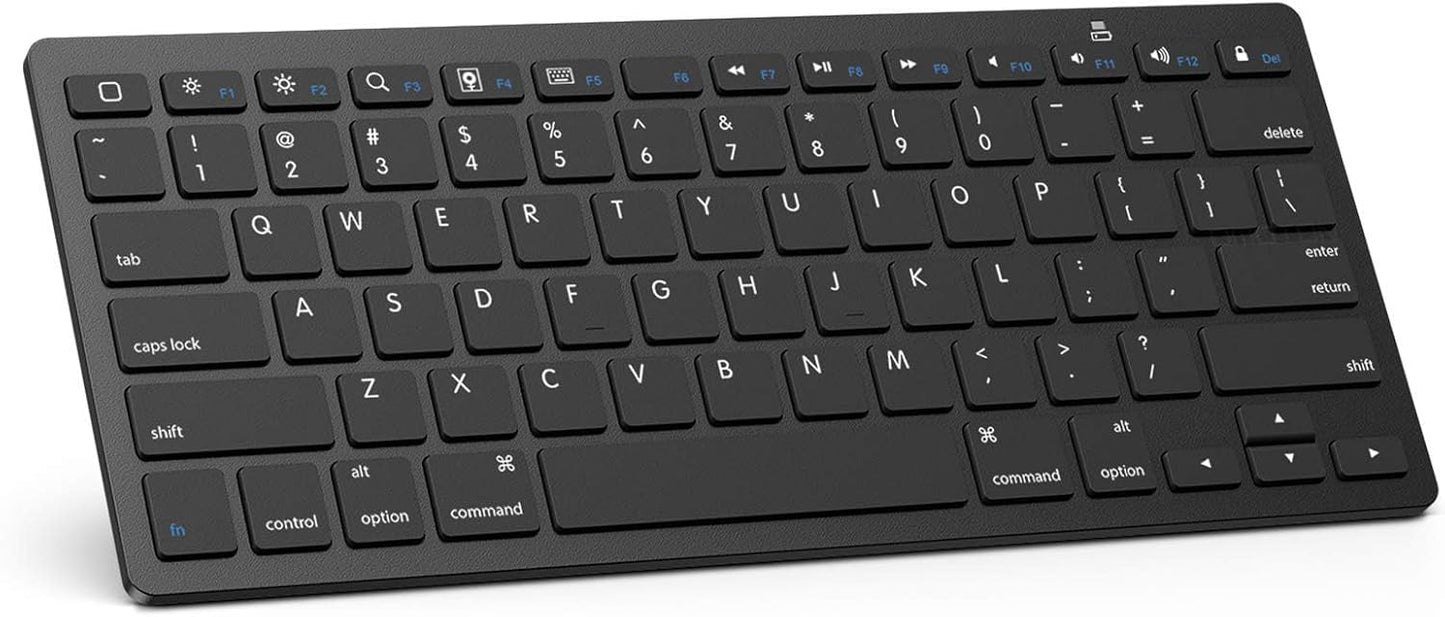 OMOTON Black Bluetooth Keyboard for iPad 10th Gen & More, Ultra-versatile Typing