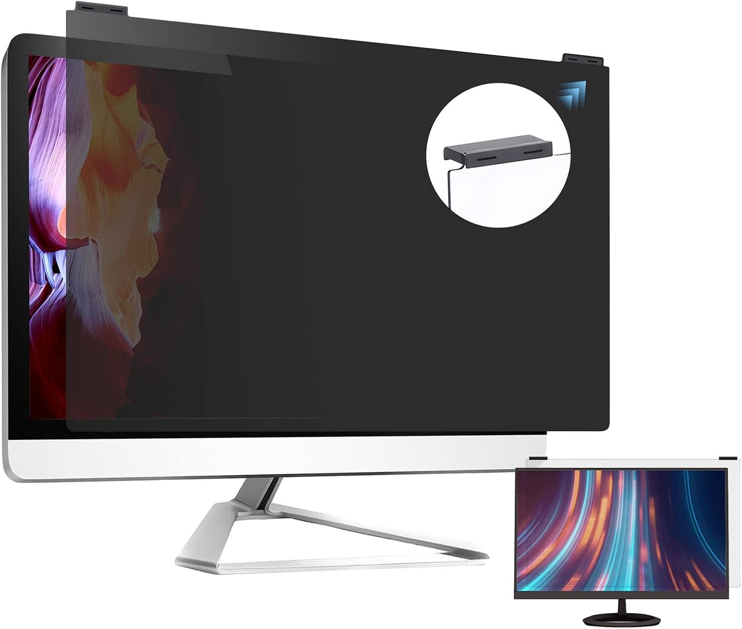 24 Inch Computer Privacy Screen: 9H Hardness Filter, Blue Light Protection