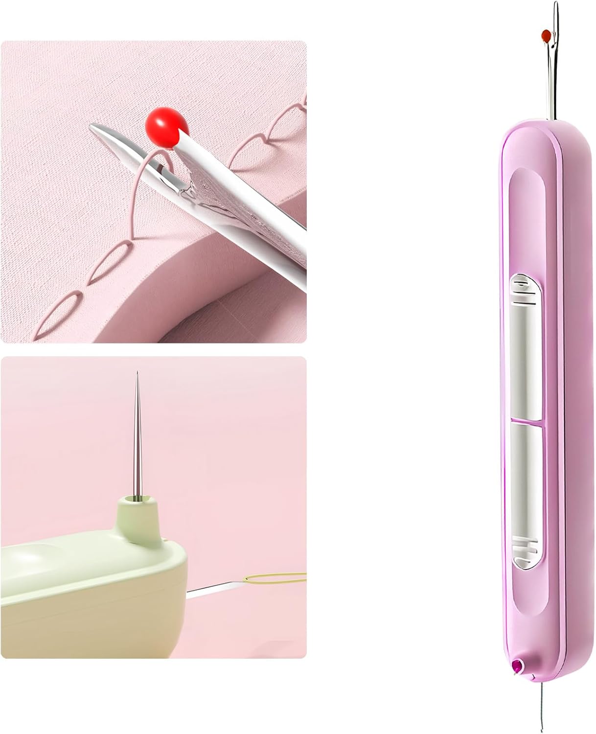 Effortless Sewing: Purple 2-in-1 Threader & Ripper