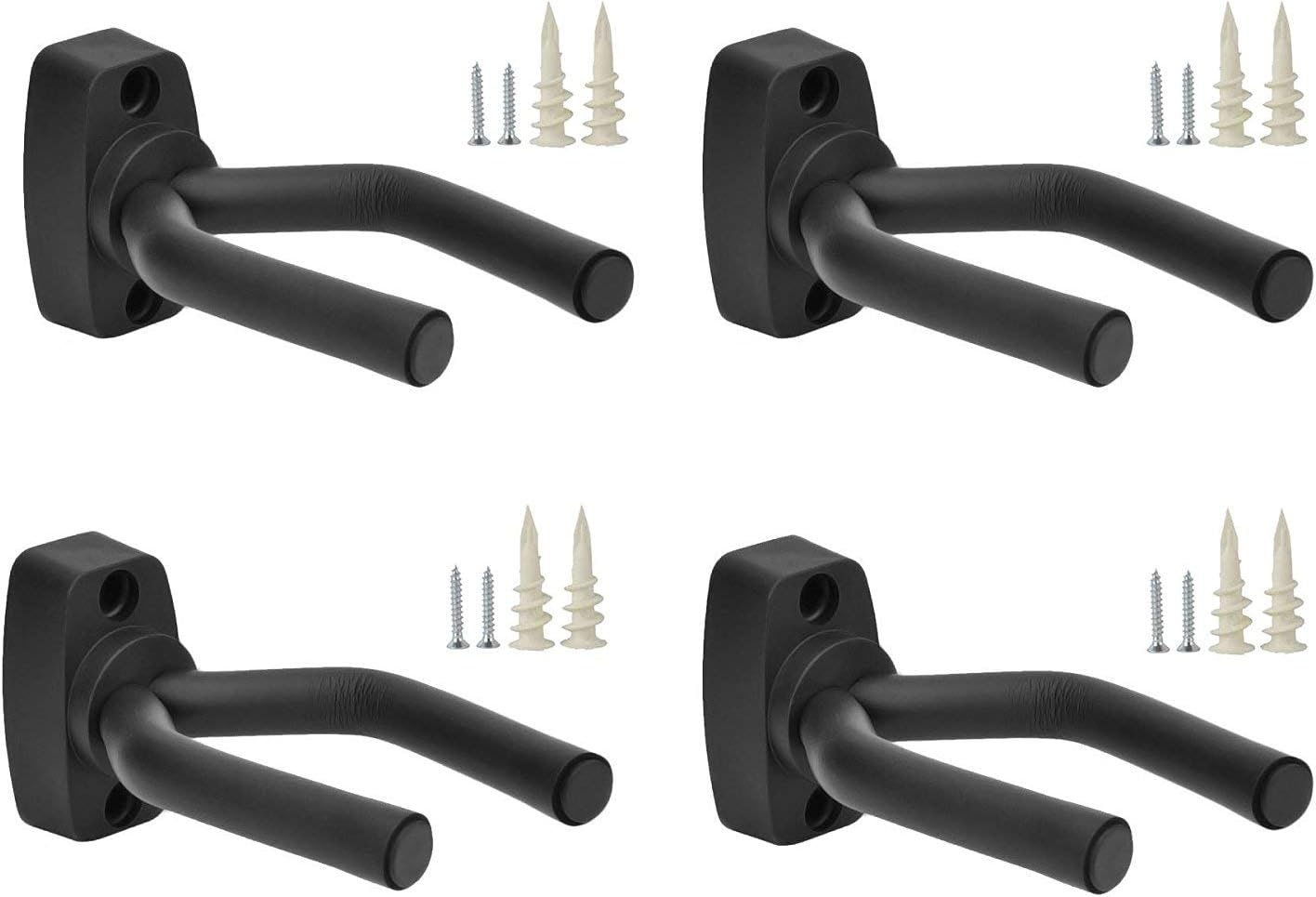 Organize Guitars Effortlessly - 4-Pack Wall Mount Hooks