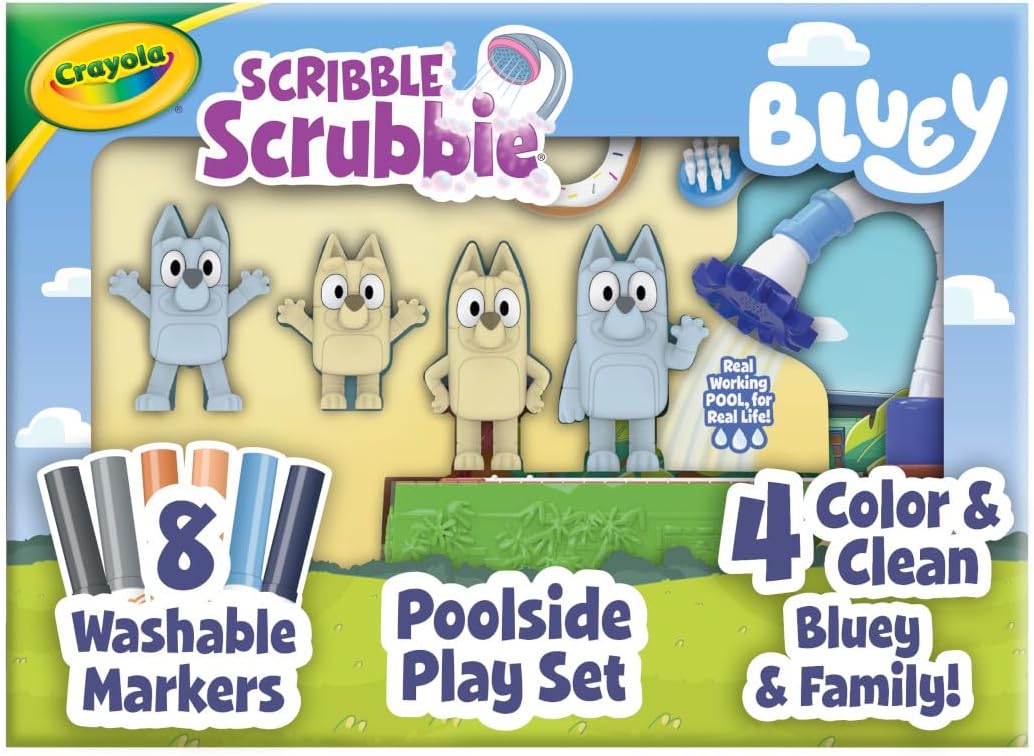 Crayola Scribble Scrubbies Bluey Poolside Playset for Kids