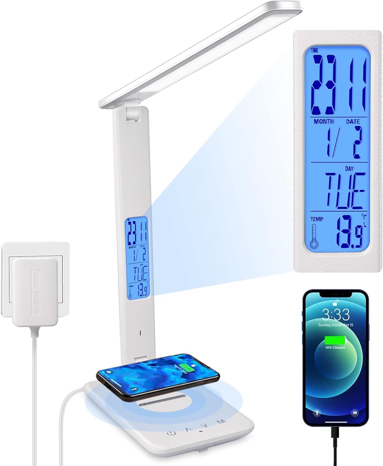 Wireless Charging LED Desk Lamp - Smart & Versatile!