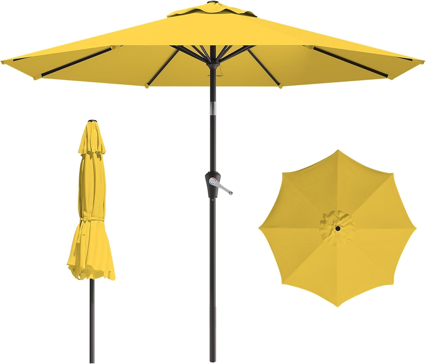 9 FT Patio Umbrella with Push Button Tilt for Outdoor Spaces