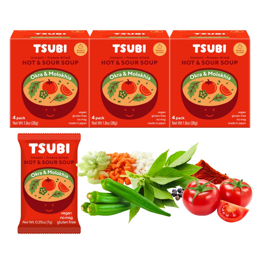 Tsubi Soup Freeze-Dried Tomato Soup Packets - Vegan & Easy Mix