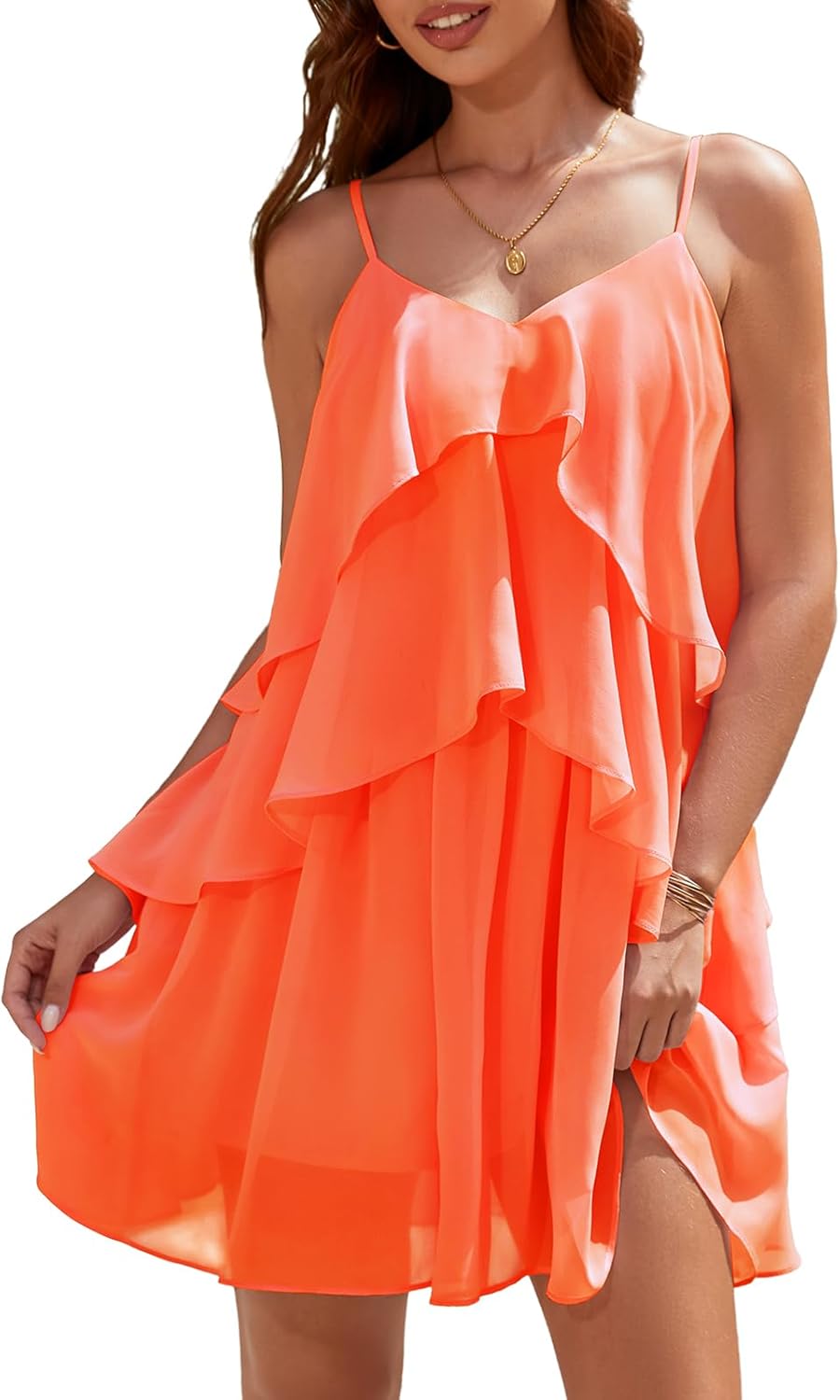 DRESSTELLS Women's Cocktail Ruffle Tiered Dress for Parties