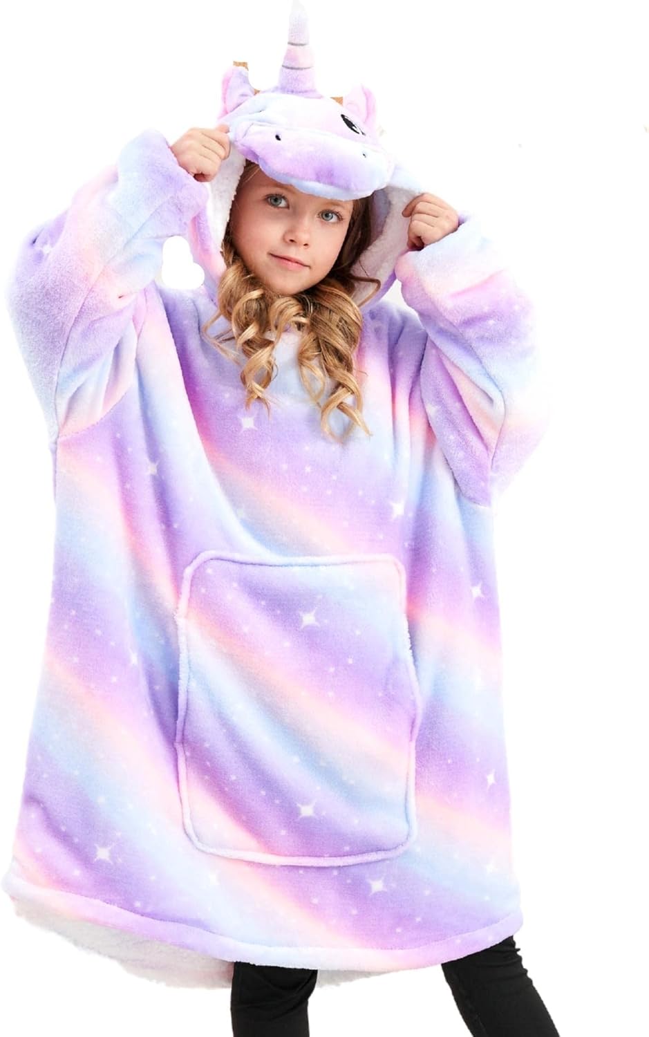 Unicorn Wearable Blanket Hoodie for Girls - Cozy and Fun