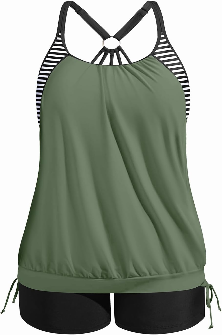 Plus Size Tankini Swimsuits for Women with Tummy Control