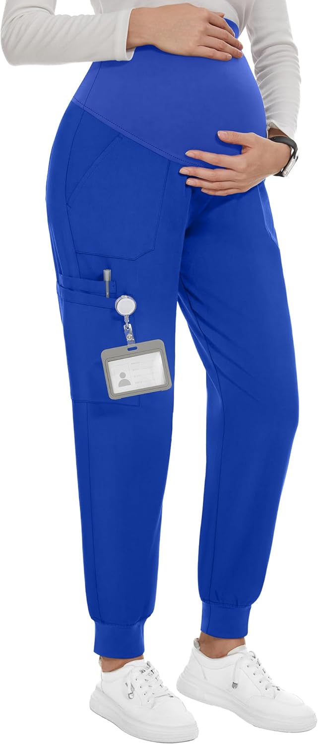 PACBREEZE Women's Maternity Scrubs with 6 Pockets for Comfort