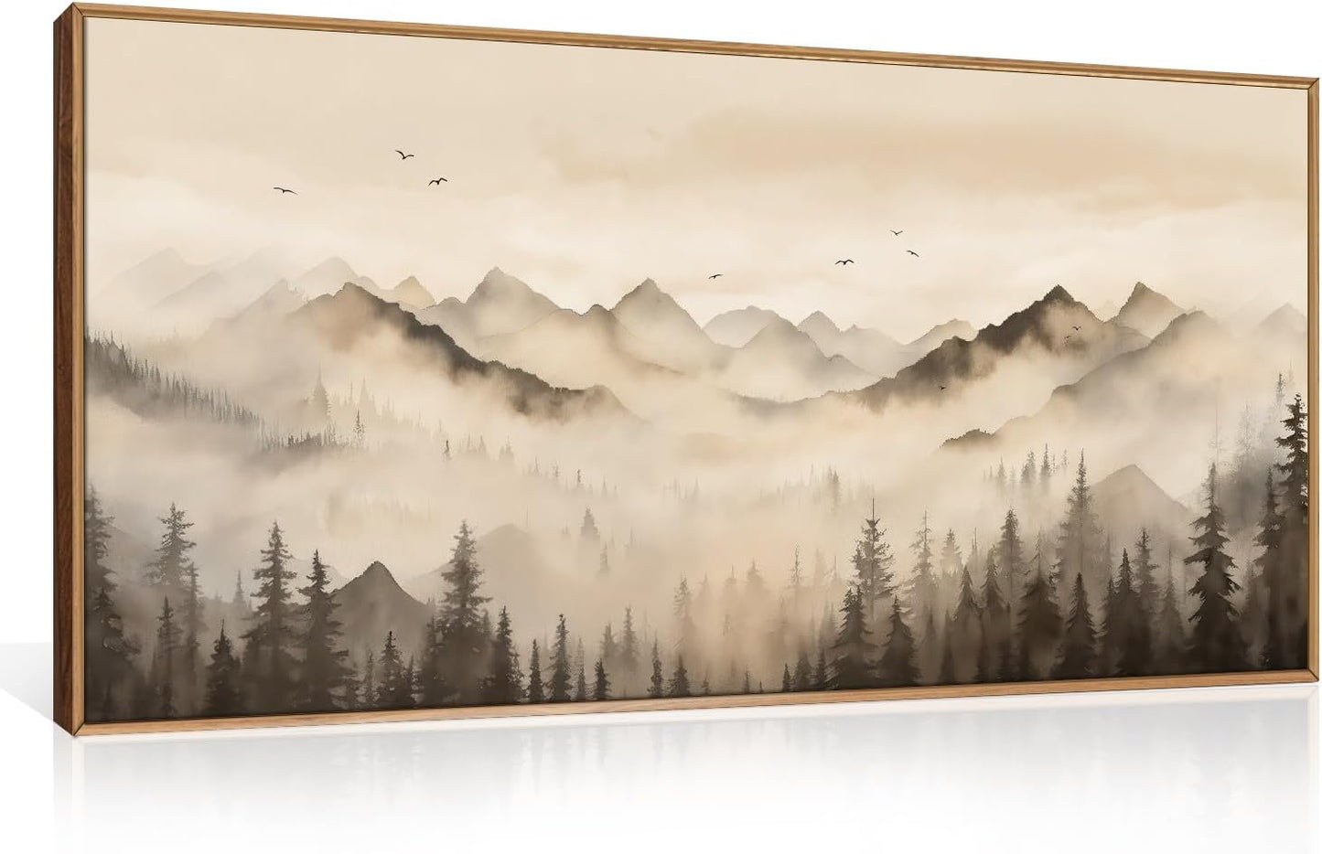 Nature Misty Forest Framed Canvas Wall Art Set for Home Decor