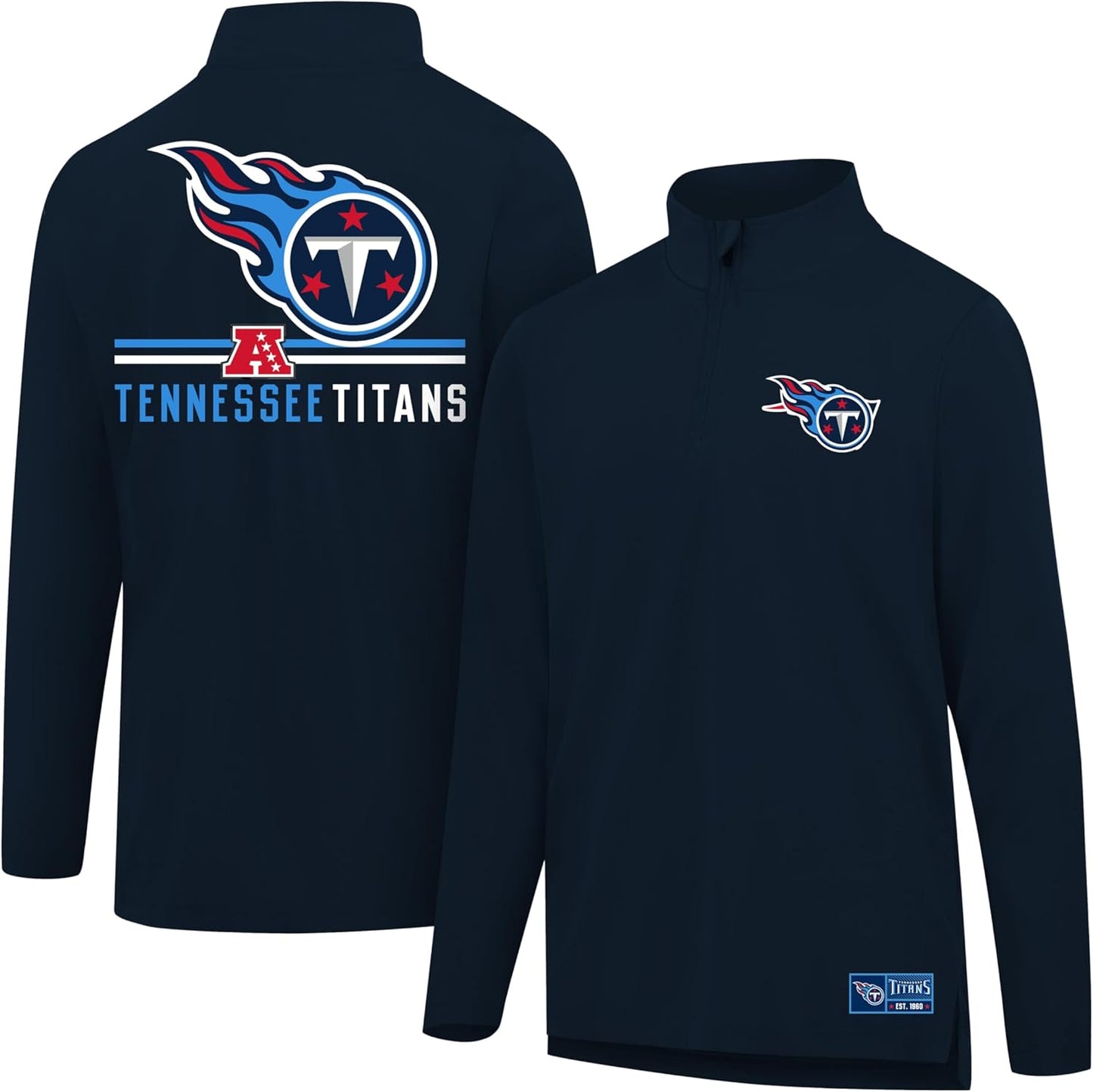 Ultra Game NFL Official Super Soft Quarter Zip Long Sleeve T-Shirt