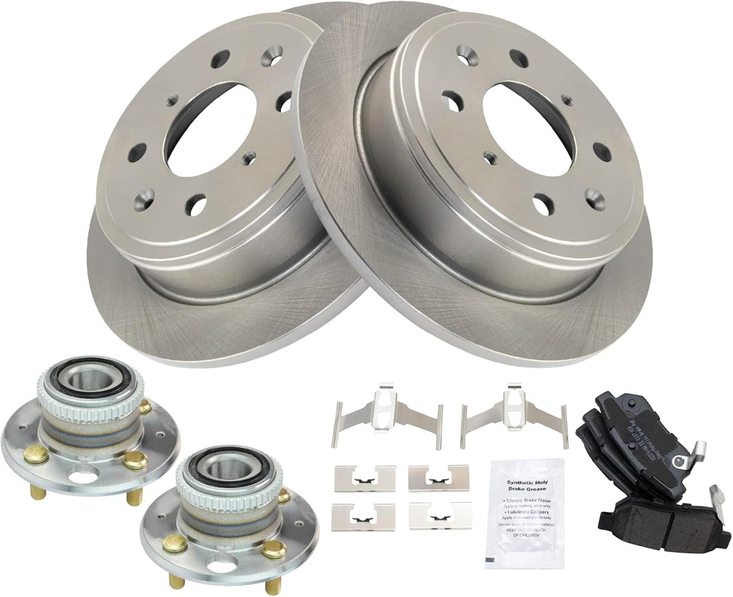 TRQ Rear Brake Pad & Rotor Kit for Acura Integra & Honda Civic