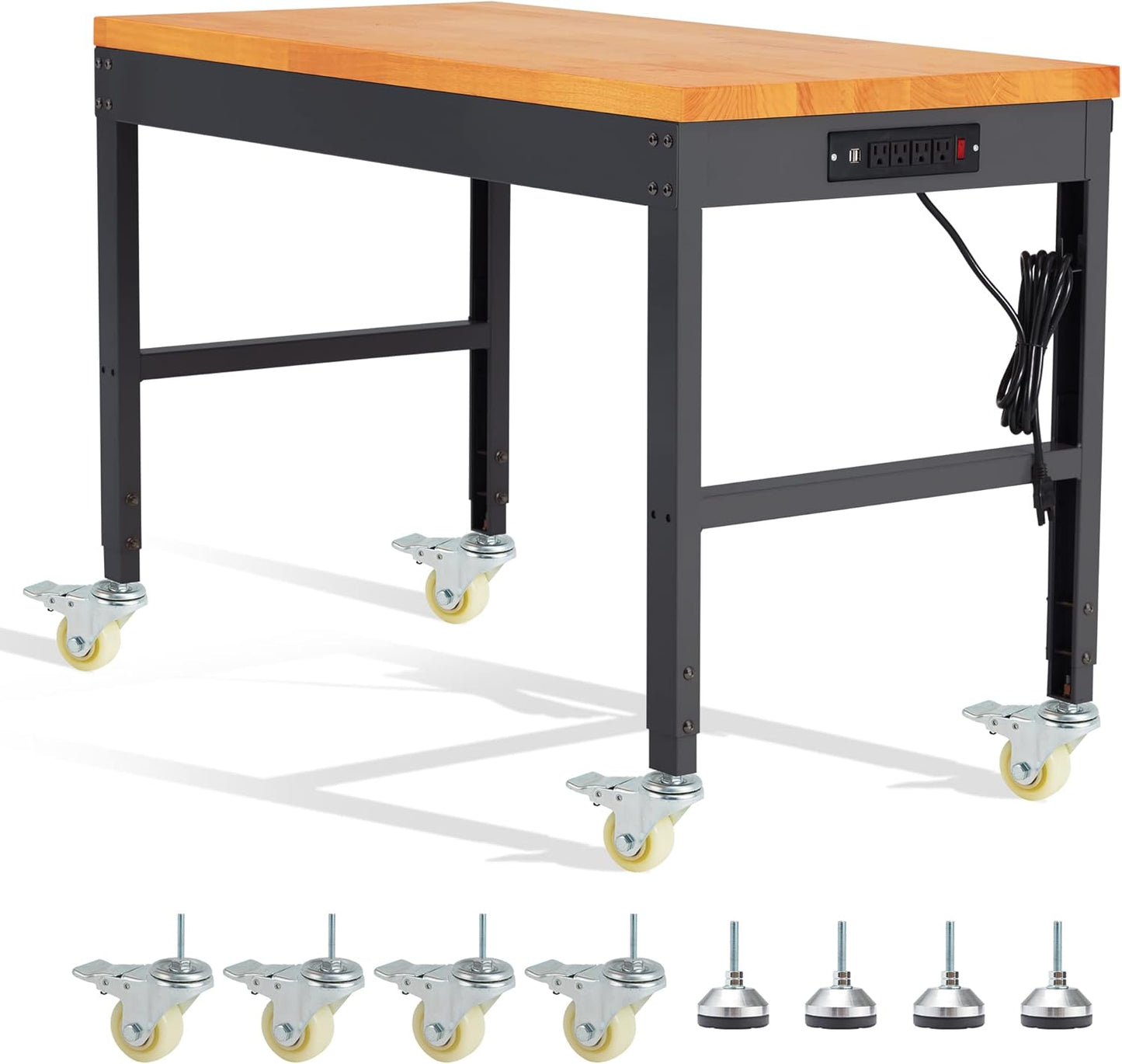 HABUTWAY Height Adjustable Workbench with Wheels for Versatility