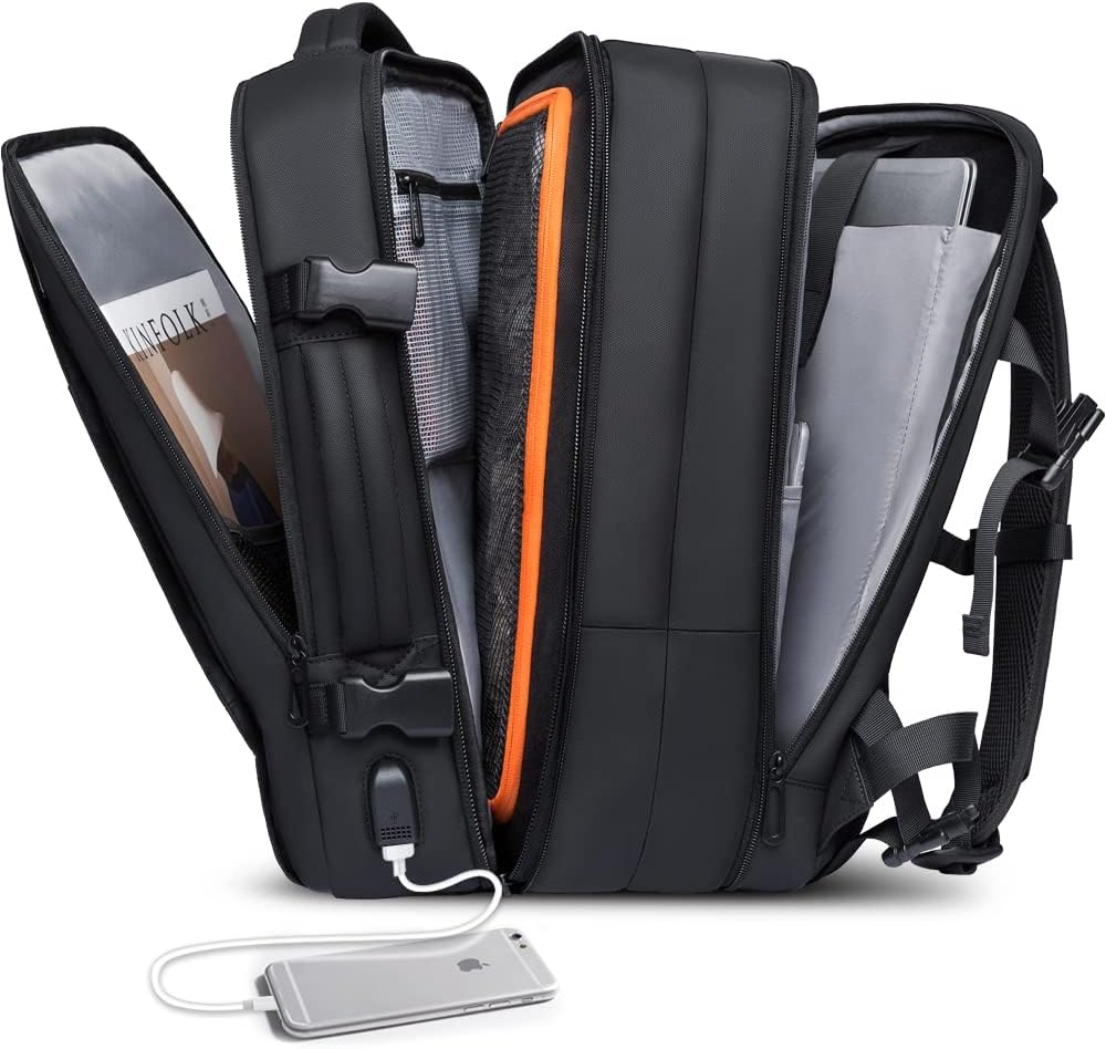 BANGE 35L Travel Backpack: Expandable Carry-On for All Trips