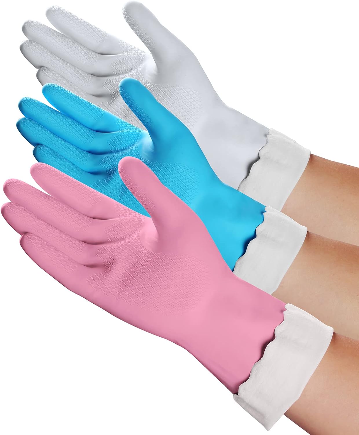 3 Pairs Medium Non-Slip Kitchen Gloves