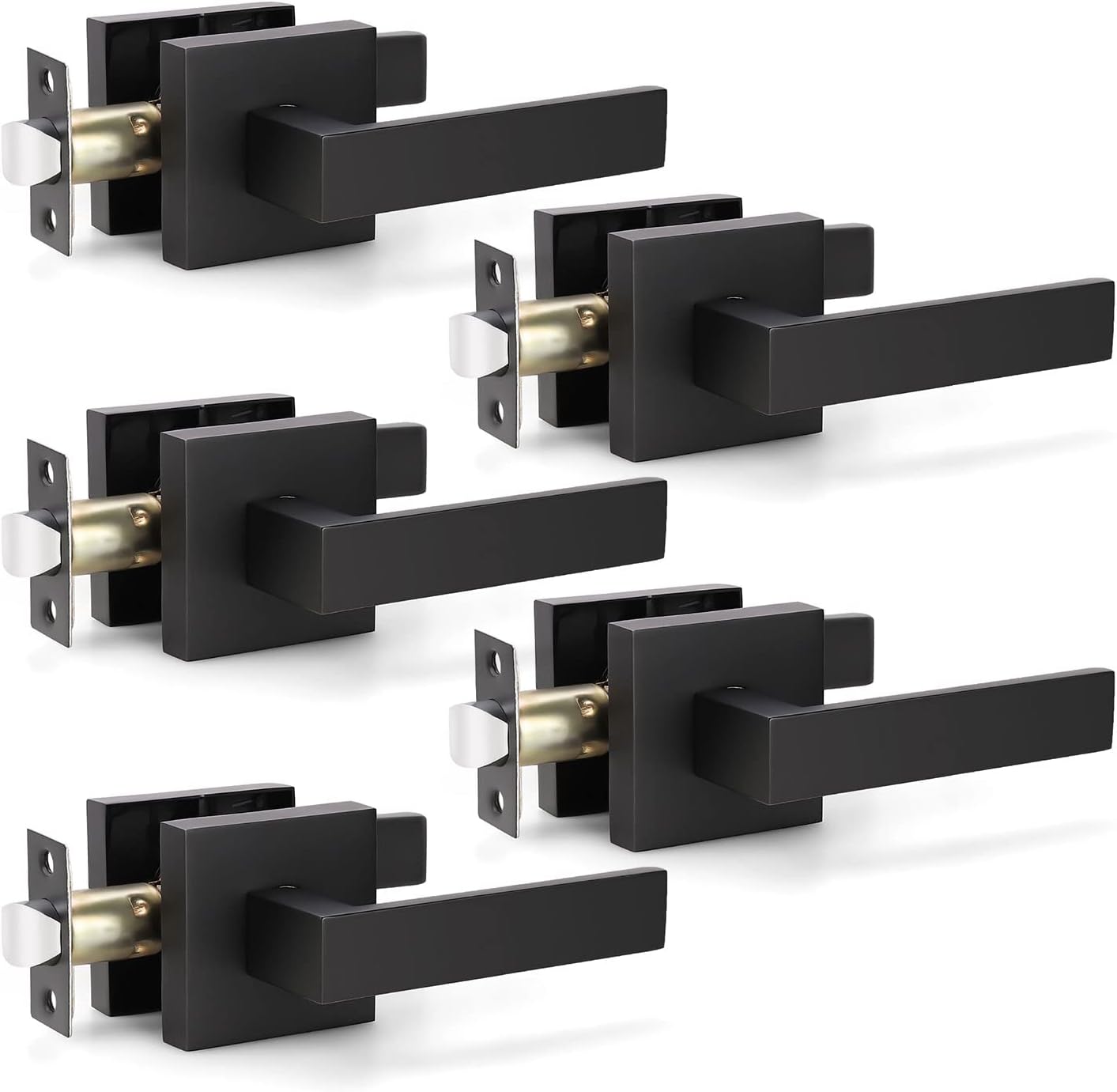 KNOBWELL Heavy Duty Black Door Levers for Interior Doors