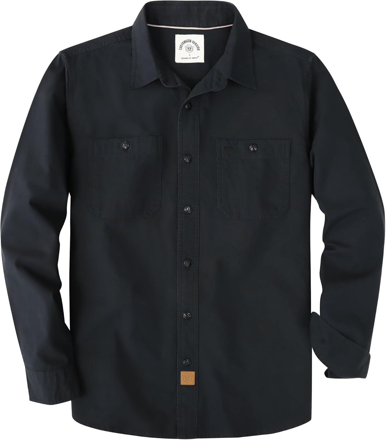 Dubinik Chambray Shirt Men Long Sleeve Cotton Work Shirts
