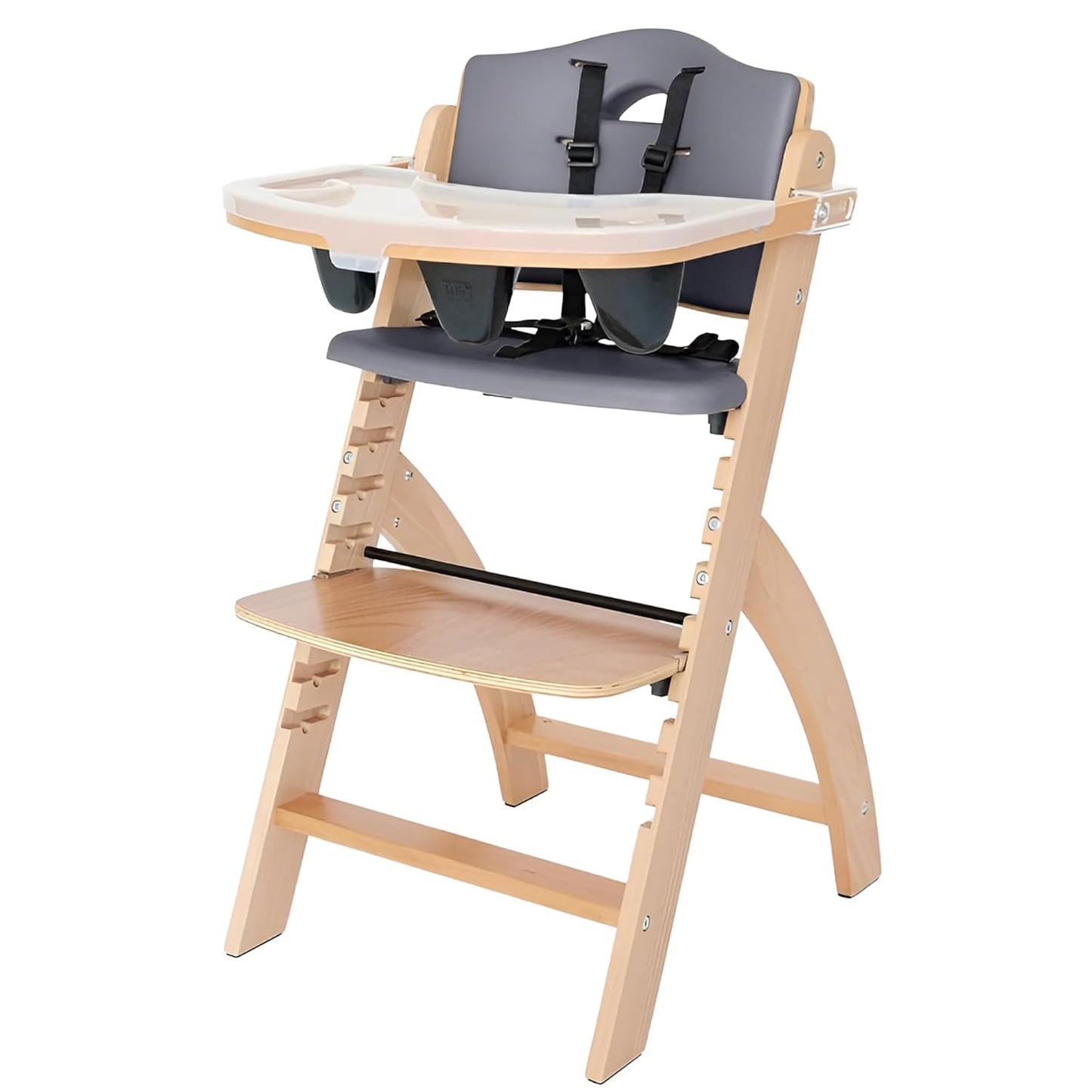 Abiie Beyond Junior Wooden High Chair - Adjustable & Convertible - 6M to 250 Lb