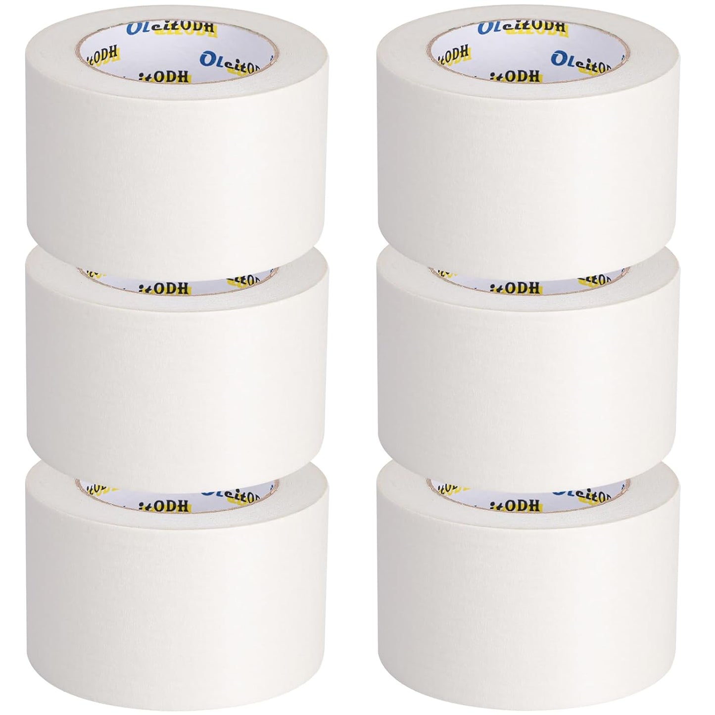 6 Rolls White Painters Tape Bulk for Easy Wall Painting Tasks