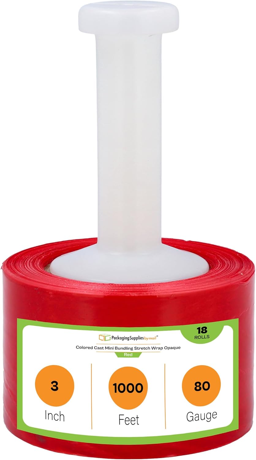 PSBM Mini Red Stretch Wrap with Handle for Packing and Storage