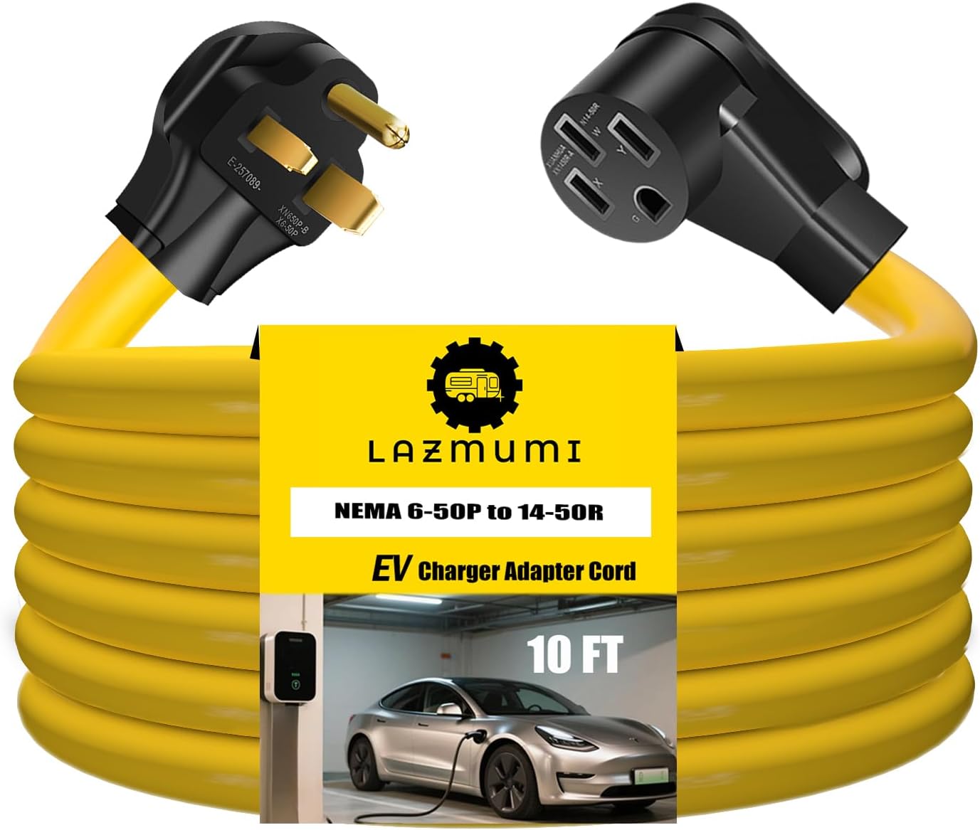NEMA 6-50P to 14-50R EV Charger Adapter for Tesla Charging