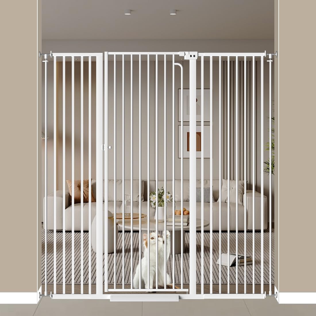 57 Inch Extra Tall Pet Gate for Doorway, Ideal for Cats and Dogs