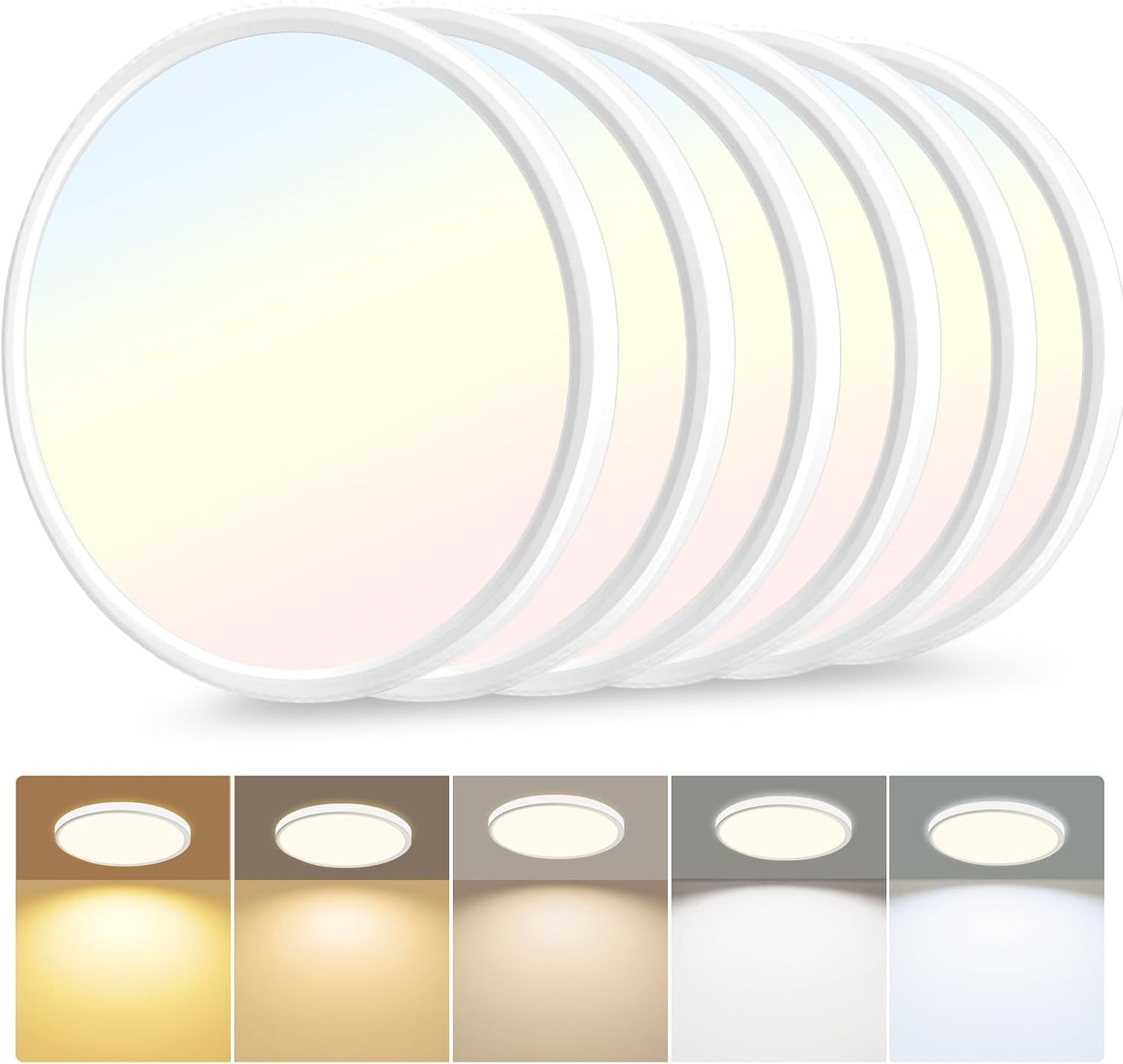 6 Pack 3200lm LED Flush Mount Ceiling Light for Home Use