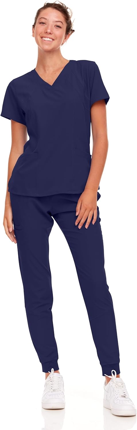 Natural Uniforms Womens Cool Stretch Jogger Scrub Set for Comfort