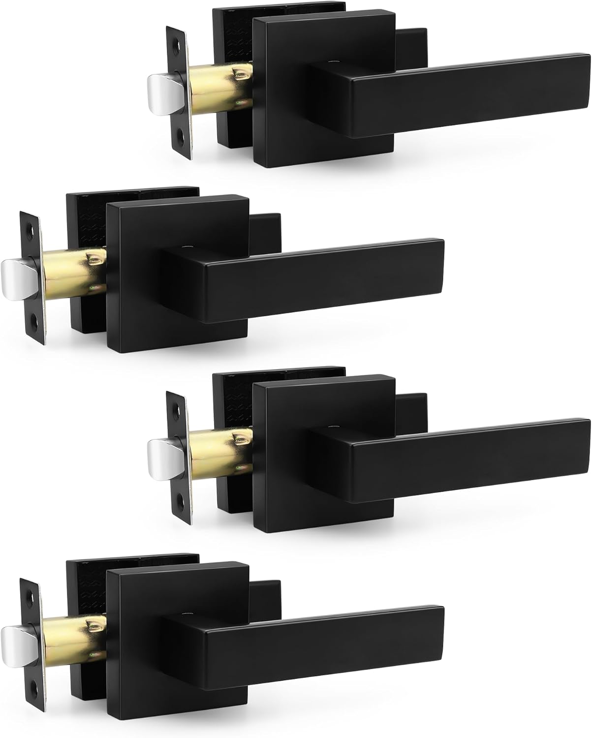 Probrico Passage Door Handle Set in Matte Black for Modern Homes
