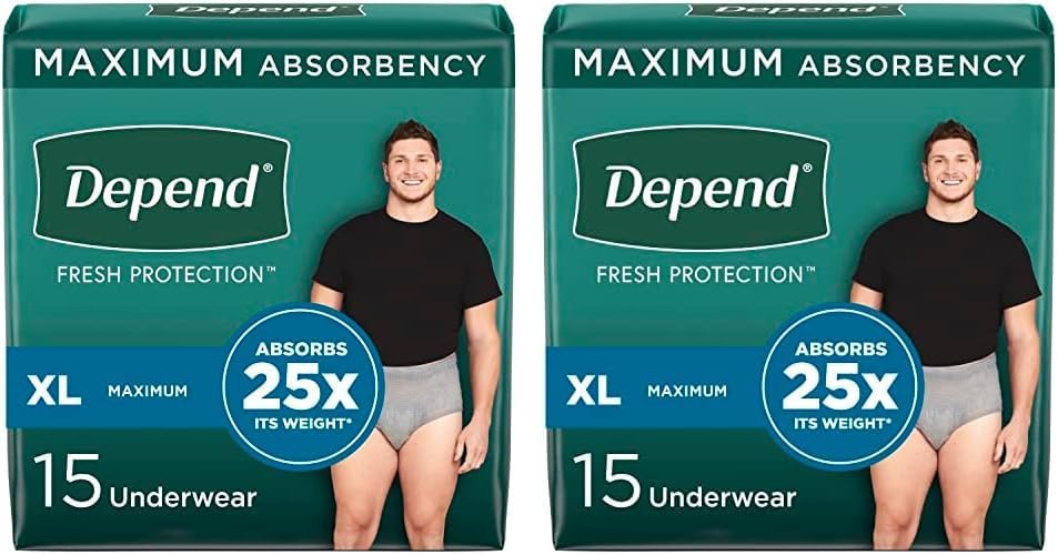 Depend FIT-Flex Men's Incontinence Underwear - Maximum Absorbency x2